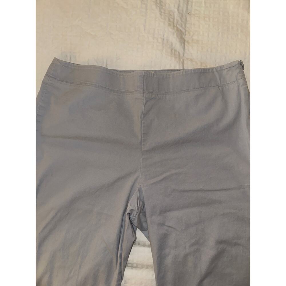 Talbots Size 14 Grey Cropped Pants Sude Zip with Stretch Workwear Girlboss